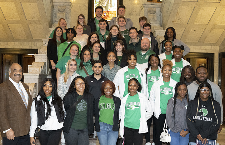 More than 20 Meridian Community College students visited the capitol in Jackson, taking a behind-the-scenes look at the workings of the legislative branch of state government. 