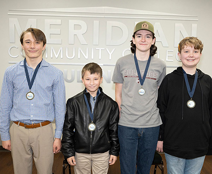 Shelton Pace, Nicholas Pace, Elijah Sliger and Judah Cross won the East Mississippi Regional Challege for the You Be The Chemist.