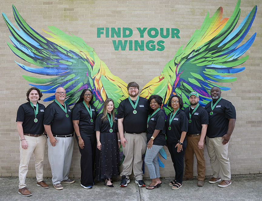 E.L.C. Class of 2026 include Parker Manley, workforce project manager; Chris King, director of bands; JaWanda Huggins, biological science instructor; Veronica Fox, assistant director of student accounts; James Runnels, director of IT and systems analyst; Crystal Sterling, mathematics instructor; Rhonda Smith, college and career navigator; Eric Jones, Welding Program coordinator and instructor; Dr. Tommy Winston, Physical Therapist Assistant Program coordinator and instructor.  
