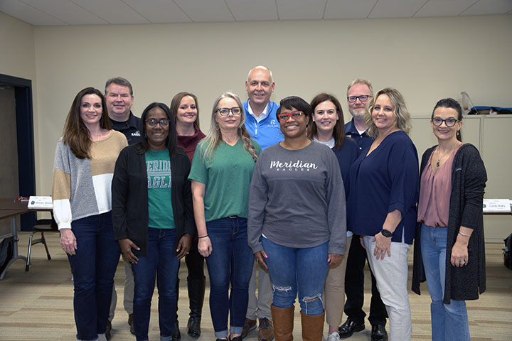 Gathered at the December Eagle Leadership Convocation are An Howard Hill, Tony Boutwell, Victoria Liddell, Brandy Hill, Cyndy Bratu, Dr. Lavon Gray, Marlo Turner, Mandy Hurtt, Mitch Brantley, Kristi Williamson and Leia Hill. 