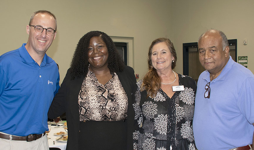 Gathered at the Excel by 5 session are, from left, Jim Feritag, senior pastor at NorthPark Church; Cisley Barksdale, Meridian/Lauderdale Excel by 5 chairperson; Angie Burks, EC-HealthNet; and C.D. Smith, MCC Trustee and guest speaker at the Excel by 5 luncheon.