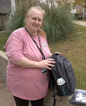 MCCer Heather Jayroe, with new laptop in hand, is ready to continue her education after receiving her associate of arts degree from the College. Jayroe was a participant in The Women’s Foundation grant Connect2MCC. 