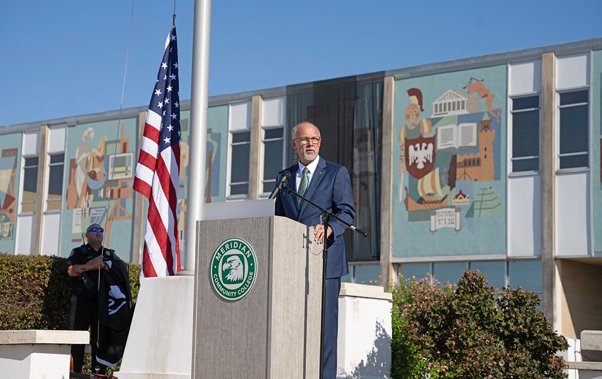 MCC President, Dr. Tom Huebner addresses the crowd. MCC President, Dr. Tom Huebner addresses the crowd.